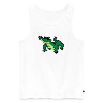 Cool Croc - Men's Premium Organic Tank Top - white - Front - Michal (187cm)