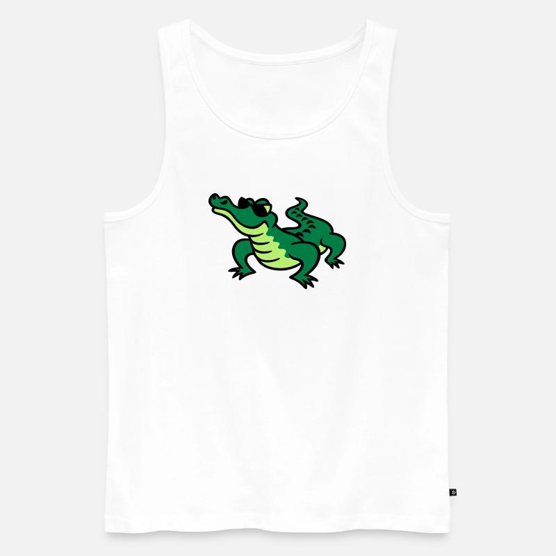Cool Croc - Männer Premium Bio Tank Top - Weiß