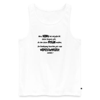 Hundespruch "Mein Hund hat mitgekricht..." - Männer Premium Bio Tank Top - Weiß - Vorne - Michal (187cm)
