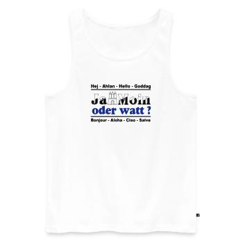 Hamburg , Tradition , Ja Moin oder watt (25) - Männer Premium Bio Tank Top - Weiß - Vorne - Michal (187cm)