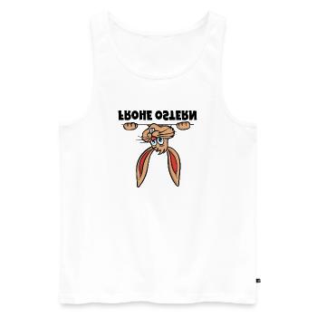 Frohe Ostern Osterhase Osterhäschen Sprüche - Männer Premium Bio Tank Top - Weiß - Vorne - Michal (187cm)