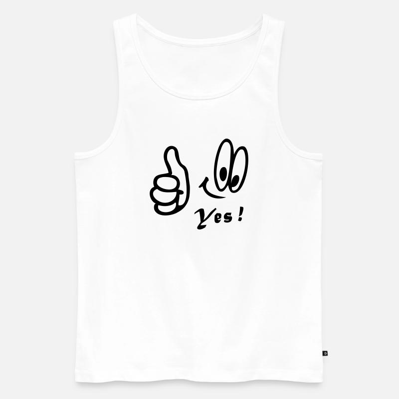Number One , Yes, Comic - Männer Premium Bio Tank Top - Weiß
