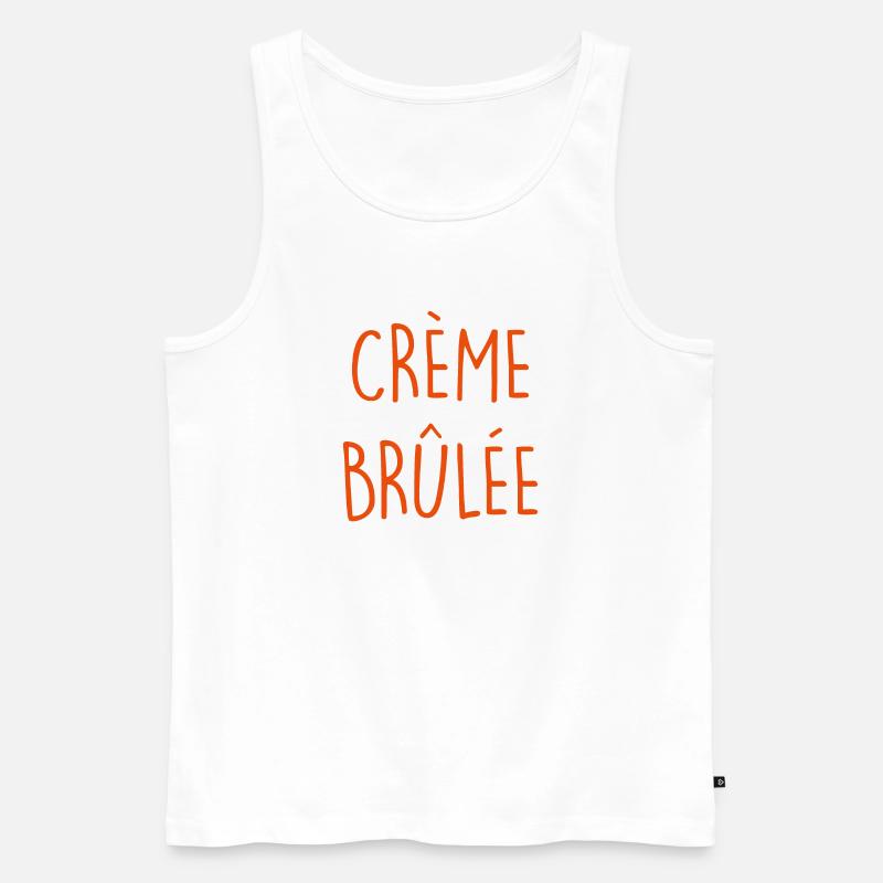 CREME BRULEE Pudding - Männer Premium Bio Tank Top - Weiß