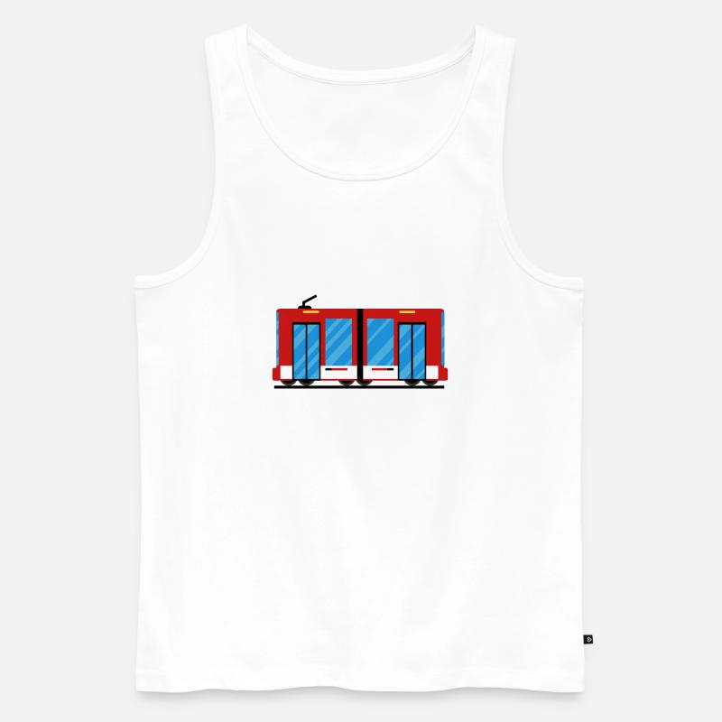 Tram Straßenbahn Zug - Männer Premium Bio Tank Top - Weiß