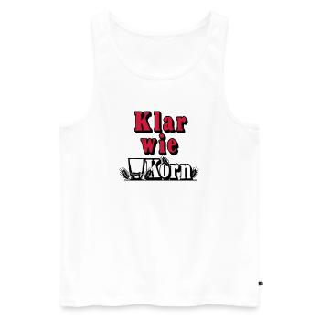 Korn , Party , Weizenkorn ,Klar wie Korn (25) - Männer Premium Bio Tank Top - Weiß - Vorne - Michal (187cm)