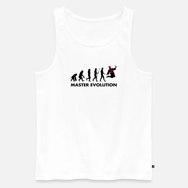 Master Evolution Prüfung Bestanden Schulabschluss - Männer Premium Bio Tank Top - Weiß