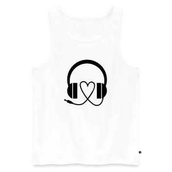 Kopfhörer Romantische Musik - Männer Premium Bio Tank Top - Weiß - Vorne - AI Model Male 178 light (178cm)