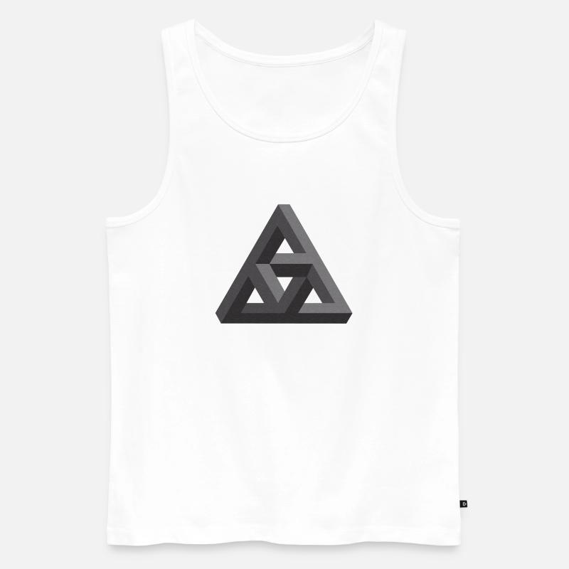 Faszinierende Penrose-Pyramide in Grau - Männer Premium Bio Tank Top - Weiß