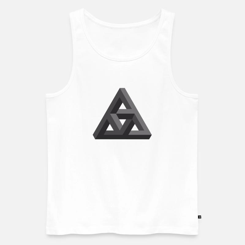 Abstract Geometry Pattern in Gray - Men's Premium Organic Tank Top - white