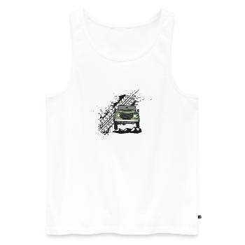 Defender Splash Front - Débardeur bio Premium Homme - blanc - Devant - Michal (187cm)