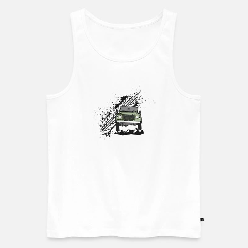 Defender Splash Front - Männer Premium Bio Tank Top - Weiß