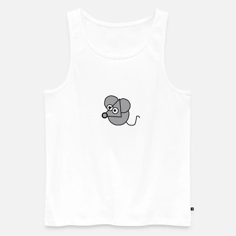 Maus - Männer Premium Bio Tank Top - Weiß
