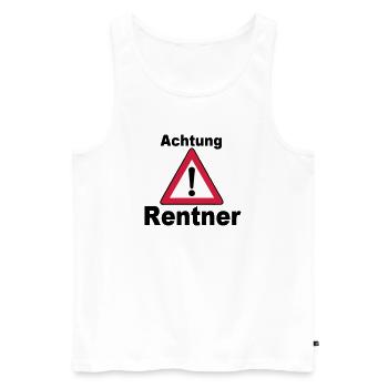 Rente Rentner Rentnerin Berufe Achtung Rentner(25) - Männer Premium Bio Tank Top - Weiß - Vorne - Michal (187cm)