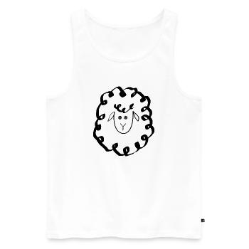 Mouton Mouton Agneau - Débardeur bio Premium Homme - blanc - Devant - AI Model Male 178 light (178cm)