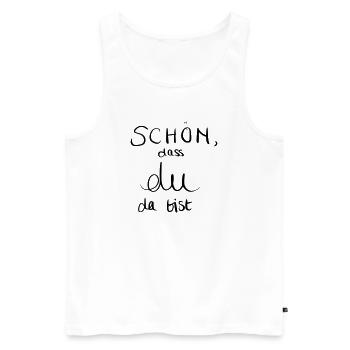 Schön, dass du da bist - Männer Premium Bio Tank Top - Weiß - Vorne - AI Model Male 178 light (178cm)