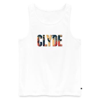Look partenaire | Bonnie Clyde relation chérie couple - Débardeur bio Premium Homme - blanc - Devant - AI Model Male 178 light (178cm)