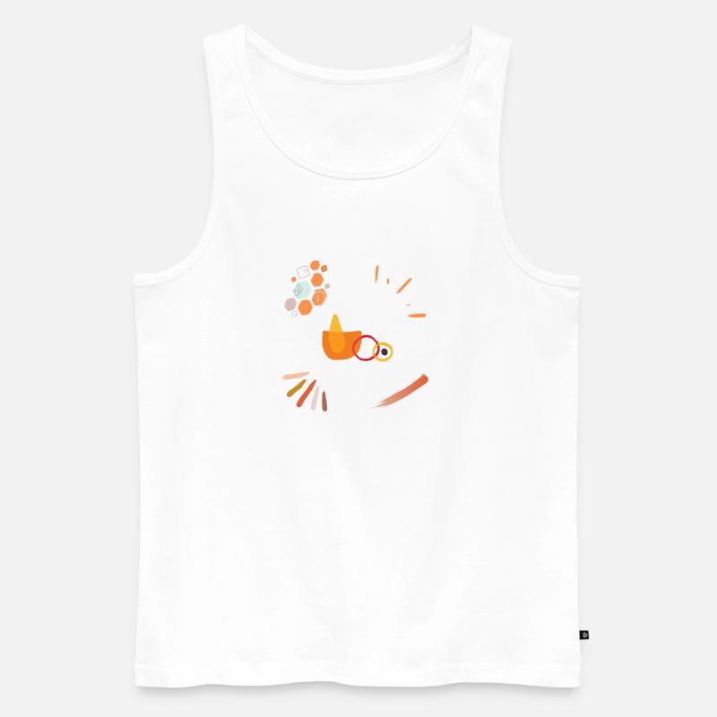 Ockerfarbene Farbe - Männer Premium Bio Tank Top - Weiß