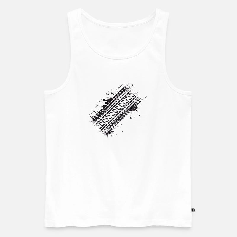 schmutziges Auto Reifenprofil Bremsspur Graffiti - Männer Premium Bio Tank Top - Weiß