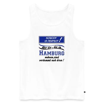 Hamburg , Tradition , Fußball Fan , Nobody (25) - Männer Premium Bio Tank Top - Weiß - Vorne - Michal (187cm)
