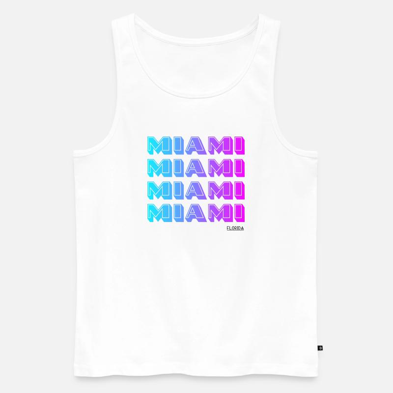 Miami Neon Gradient Muster - Männer Premium Bio Tank Top - Weiß
