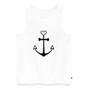 Cute Lines Ancre Anchor foi Amour Espérance Tatt - Débardeur bio Premium Homme - blanc - Devant - Michal (187cm)