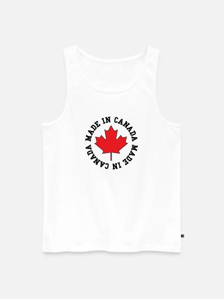 Made in Canada – Maple Leaf Statement - Men's Premium Organic Tank Top - white