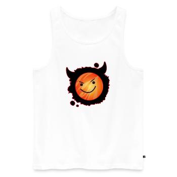 cute devil in flames and glowing face - Men's Premium Organic Tank Top - white - Front - AI Model Male 178 light (178cm)