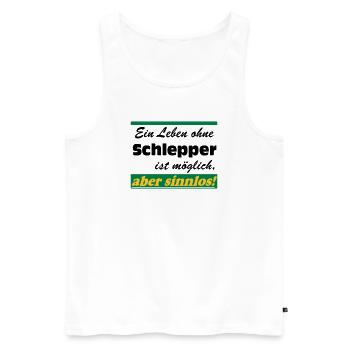 Traktor , Trecker , Schlepper Leben sinnlos .(25) - Männer Premium Bio Tank Top - Weiß - Vorne - Michal (187cm)