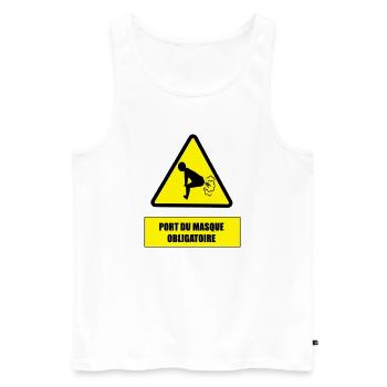 Danger pet - Débardeur bio Premium Homme - blanc - Devant - Michal (187cm)
