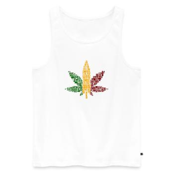 Reggae Jamaika Reggaeton Reggaemusik Musik Chillen - Männer Premium Bio Tank Top - Weiß - Vorne - AI Model Male 178 light (178cm)