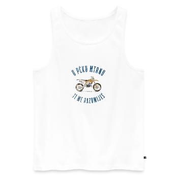 Balkan Cross Motorcycle Vintage Enduro Shirt - Men's Premium Organic Tank Top - white - Front - AI Model Male 178 light (178cm)
