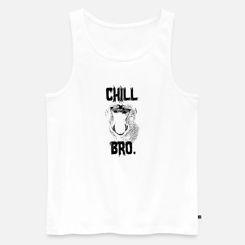 Chill Bro Proboscis Monkey Gift - Men's Premium Organic Tank Top - white