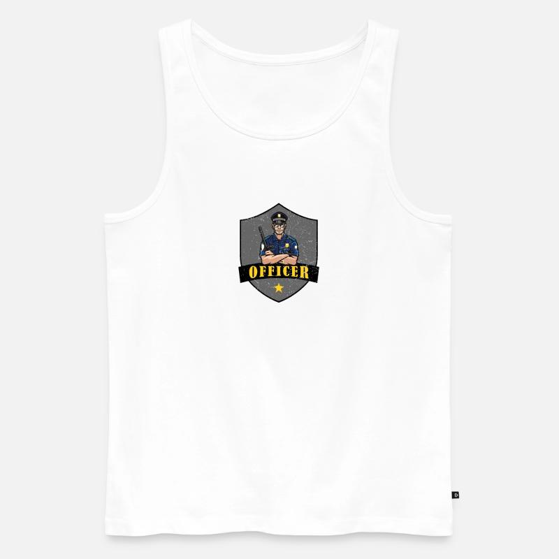 Polizeibeamter Shield Logo - Männer Premium Bio Tank Top - Weiß
