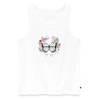 Schmetterling - Männer Premium Bio Tank Top - Weiß - Vorne - AI Model Male 178 light (178cm)