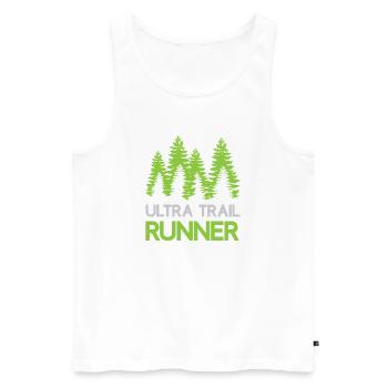 Ultra Trail Runner - Men's Premium Organic Tank Top - white - Front - Michal (187cm)