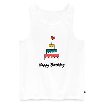 HAPPY BIRTHDAY. HAPPY BIRTHDAY. ANNIVERSARY. - Men's Premium Organic Tank Top - white - Front - Michal (187cm)