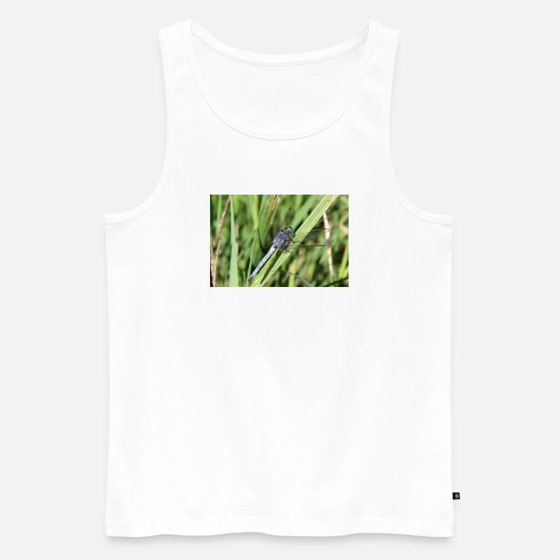Libellen Poster Blaupfeil Geschenk - Männer Premium Bio Tank Top - Weiß