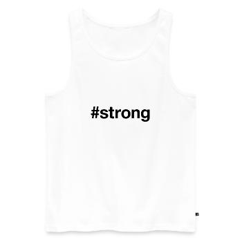 Strong - Men's Premium Organic Tank Top - white - Front - AI Model Male 178 light (178cm)