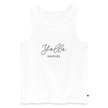 Yalla Habibi Arabe musulman Trésor Islam cadeau - Débardeur bio Premium Homme - blanc - Devant - AI Model Male 178 light (178cm)