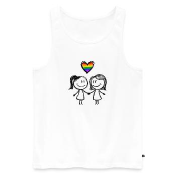 Lesbisch Liebe Ehe Paar Stolz Toleranz Gleichheit - Männer Premium Bio Tank Top - Weiß - Vorne - Michal (187cm)