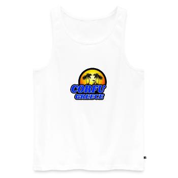 Korfu Griechenland Design / Geschenkidee - Männer Premium Bio Tank Top - Weiß - Vorne - AI Model Male 178 light (178cm)