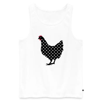 Chicken hen spotted - Men's Premium Organic Tank Top - white - Front - AI Model Male 178 light (178cm)