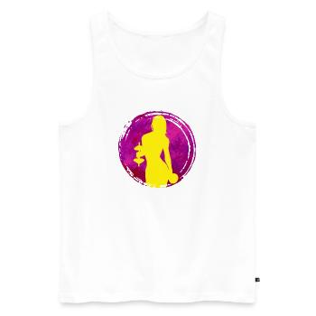 Dumbbell workout gym toning workout - Men's Premium Organic Tank Top - white - Front - AI Model Male 178 light (178cm)