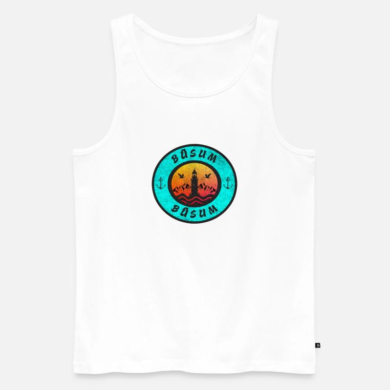 Büsum Leuchtturm Design / Geschenkidee - Männer Premium Bio Tank Top - Weiß