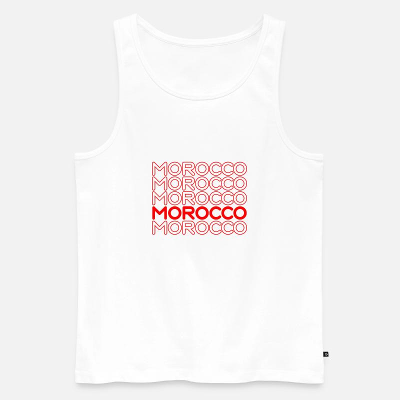 Morocco Neon Schriftzug Muster - Männer Premium Bio Tank Top - Weiß