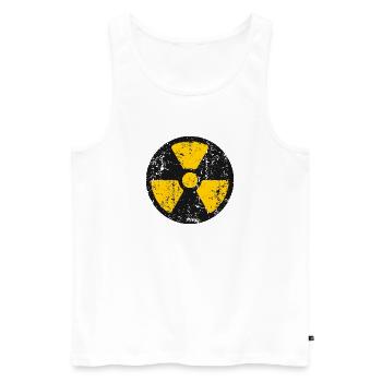 Icône Radiation Grunge Symbole d’Alerte Nucléaire - Débardeur bio Premium Homme - blanc - Devant - Michal (187cm)