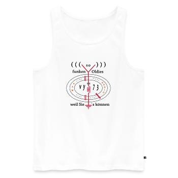Amateurfunker, Oldies funken weil Sie`s können - Männer Premium Bio Tank Top - Weiß - Vorne - AI Model Male 178 light (178cm)