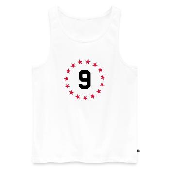 Nummer 9 - Männer Premium Bio Tank Top - Weiß - Vorne - AI Model Male 178 light (178cm)