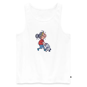 Humour drôle course course jogging marathon sport - Débardeur bio Premium Homme - blanc - Devant - Michal (187cm)