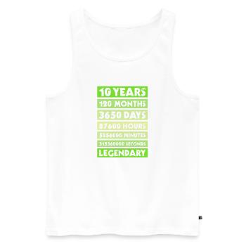 10 Years Anniversary Company Birthday Membership - Men's Premium Organic Tank Top - white - Front - AI Model Male 178 light (178cm)